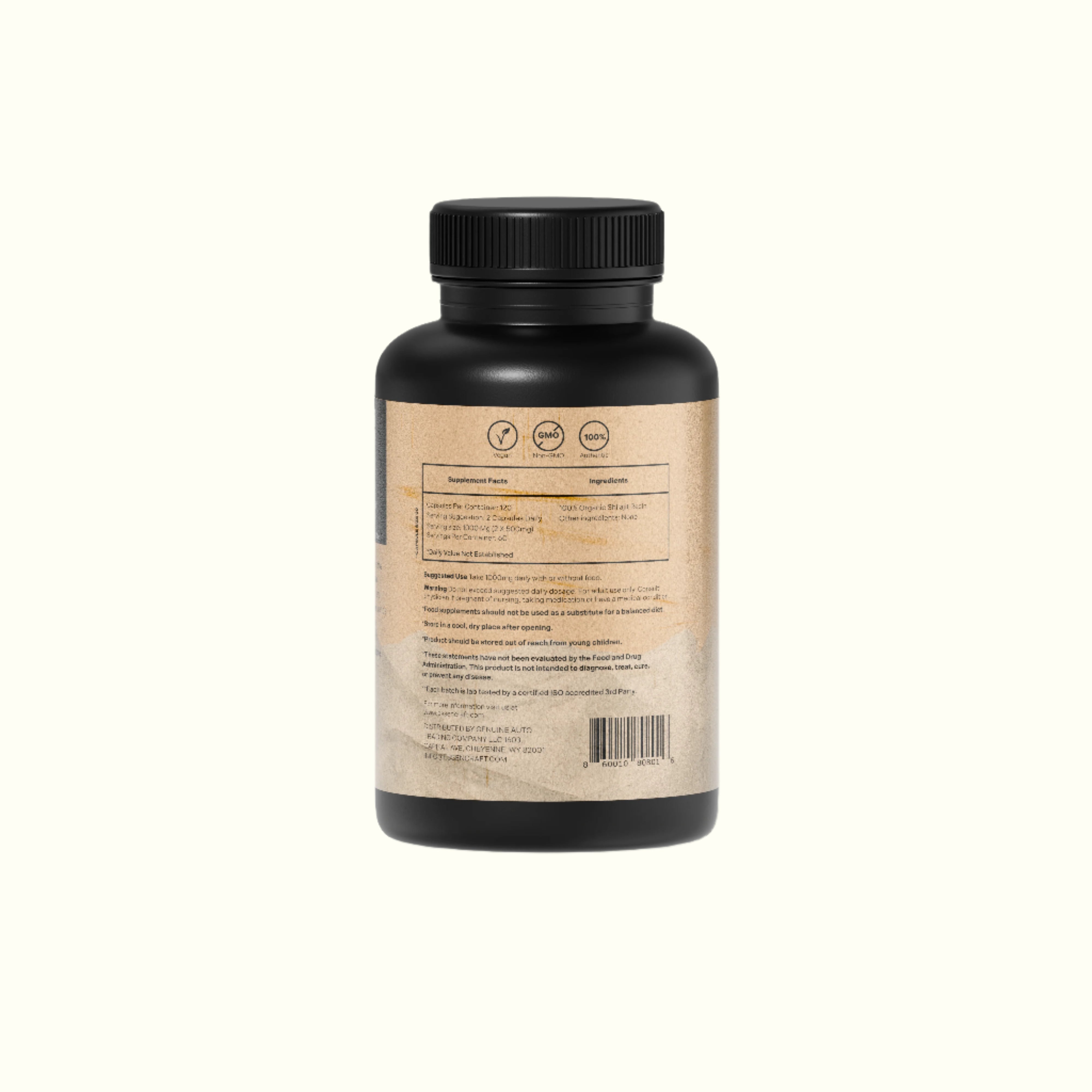 Essencraft Shilajit Capsules supplement facts and directions