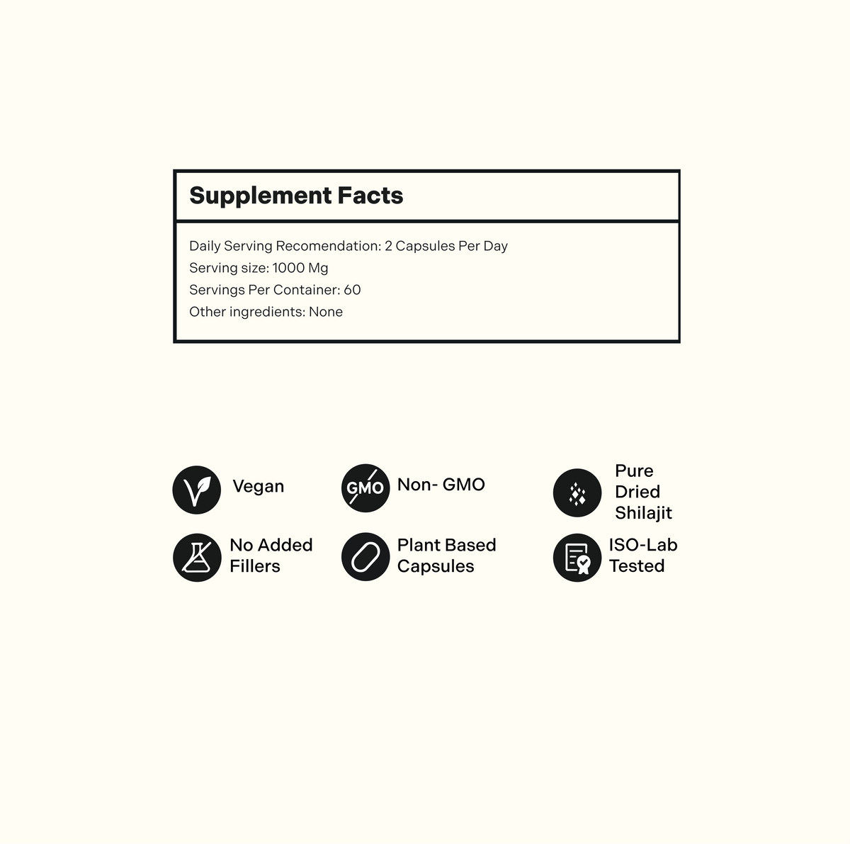 Essencraft Shilajit Capsules product label