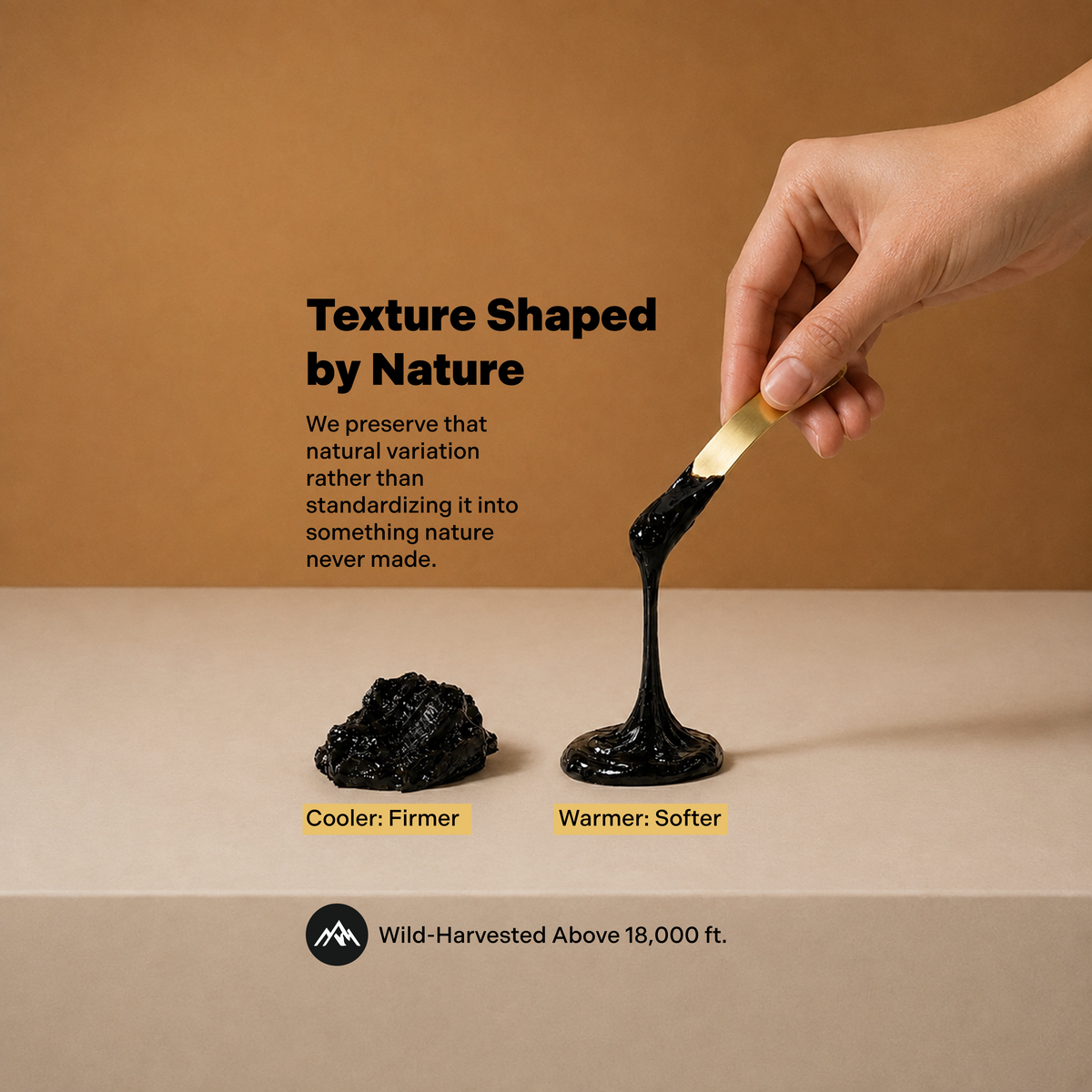 Close view of natural Shilajit Resin texture