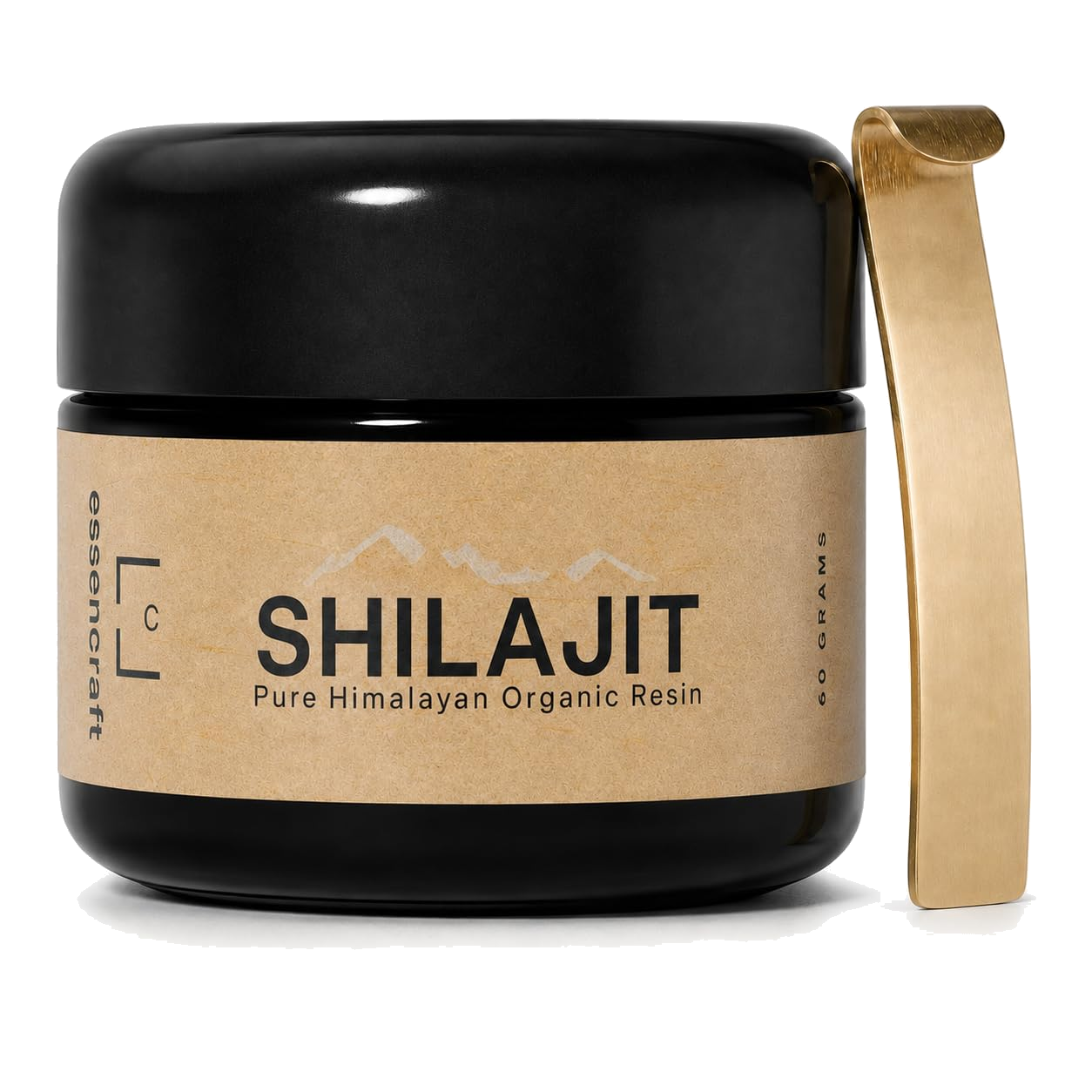 Essencraft Shilajit Resin jar with measuring spoon